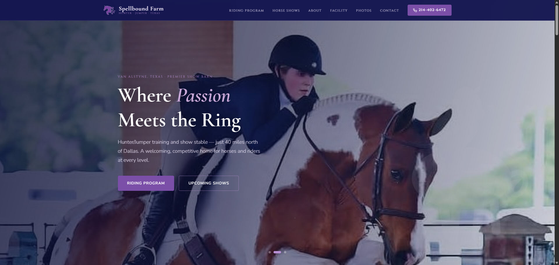 Spellbound Farm website screenshot